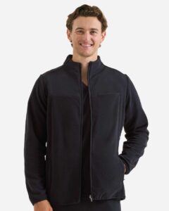 Onna NN800 Men’s Agility Panelled Fleece Full-Zip Jacket – Exact Black (on model)