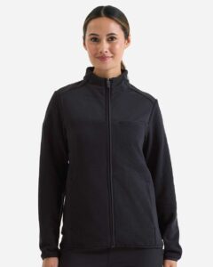 Onna NN802 Women’s Agility Panelled Fleece Full-Zip Jacket – Exact Black (on model)
