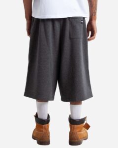 Shaka Wear SHLFBS Unisex Baggy Fleece Shorts – Charcoal Grey (back)