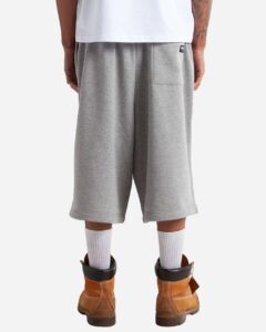 Shaka Wear SHLFBS Unisex Baggy Fleece Shorts – Heather Grey (back)