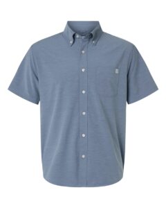 HUK H150154 Men’s Kona Short Sleeve Solid Shirt – Stormy Blue