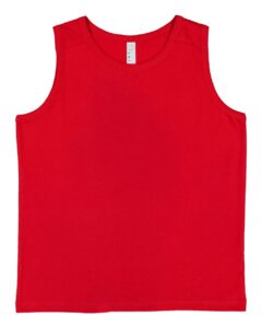 LAT 6123 Youth Fine Jersey Tank – Red