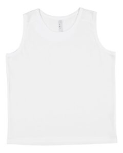 LAT 6123 Youth Fine Jersey Tank – White
