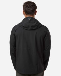 Marmot M16738 Men’s PreCip Evo Flex Hooded Jacket – Black (on model back)