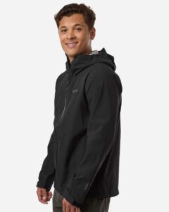 Marmot M16738 Men’s PreCip Evo Flex Hooded Jacket – Black (on model side)