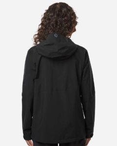 Marmot M16756 Women’s PreCip Evo Flex Hooded Jacket – Black (on model back)