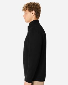 Lane Seven LS14014 Unisex Premium Quarter-Zip Pullover – Black (on model side)