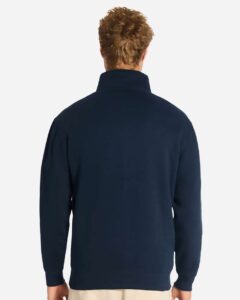 Lane Seven LS14014 Unisex Premium Quarter-Zip Pullover – Navy (on model back)