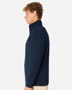 Lane Seven LS14014 Unisex Premium Quarter-Zip Pullover – Navy (on model side)