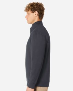 Lane Seven LS14014 Unisex Premium Quarter-Zip Pullover – Smoke (on model side)