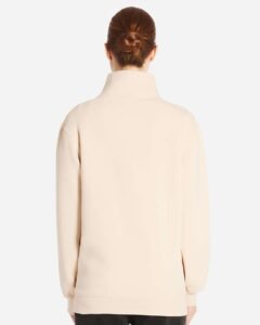 Lane Seven LS14014 Unisex Premium Quarter-Zip Pullover – Sandshell (on model back)
