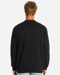 Lane Seven LS19004 Unisex Heavyweight Crewneck Sweatshirt – Black (on model back)
