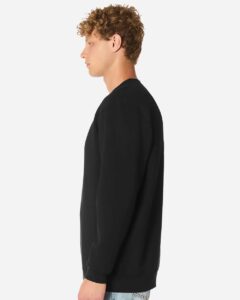 Lane Seven LS19004 Unisex Heavyweight Crewneck Sweatshirt – Black (on model side)