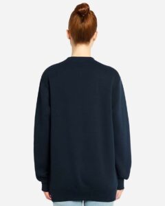 Lane Seven LS19004 Unisex Heavyweight Crewneck Sweatshirt – Navy (on model back)
