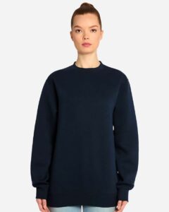 Lane Seven LS19004 Unisex Heavyweight Crewneck Sweatshirt – Navy (on model)