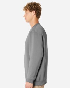 Lane Seven LS19004 Unisex Heavyweight Crewneck Sweatshirt – Storm (on model side)
