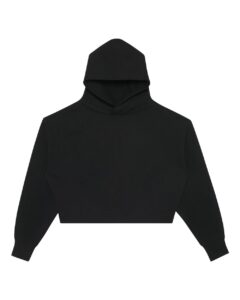 Lane Seven LS88001 Women’s Relaxed Cropped Hoodie Sweatshirt – Black