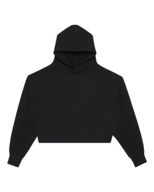 Lane Seven LS88001 Women’s Relaxed Cropped Hoodie Sweatshirt – Black