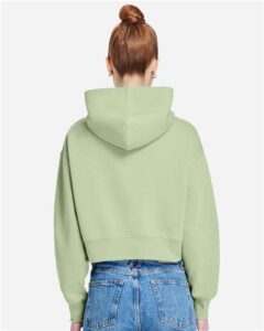 Lane Seven LS88001 Women’s Relaxed Cropped Hoodie Sweatshirt – Matcha (on model back)