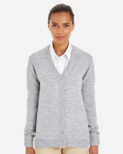 Harriton M425W Women’s Pilbloc V-Neck Button Cardigan Sweater