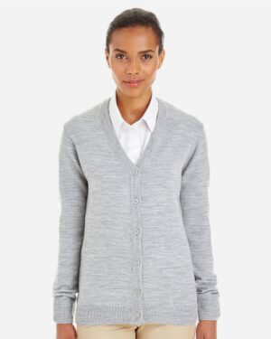 Harriton M425W Women’s Pilbloc V-Neck Button Cardigan Sweater