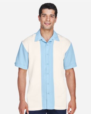 Harriton M575 Men’s Two-Tone Camp Shirt