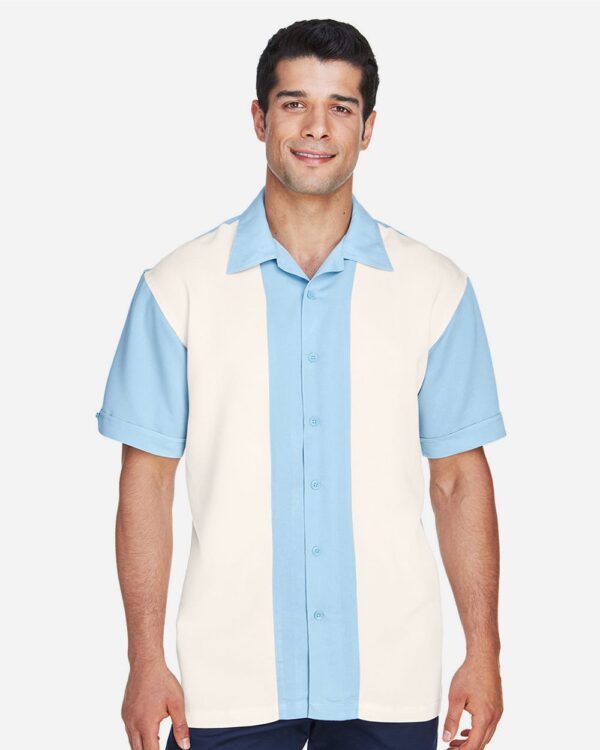 Harriton Men’s Two-Tone Camp Shirt