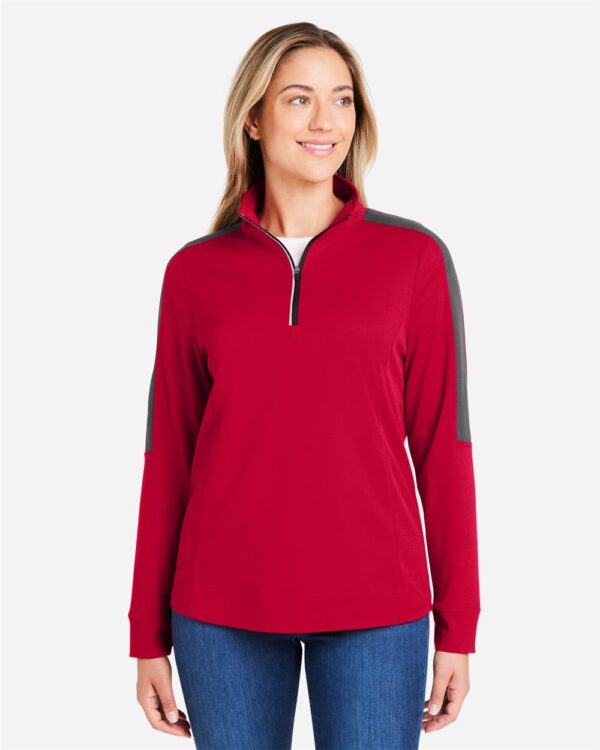 CORE365 Women’s Market Snag Protect Mesh Colorblock Quarter-Zip Pullover