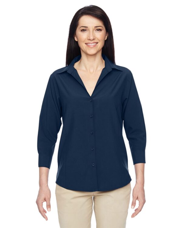 Harriton Women’s Paradise Three-Quarter Pullover Sleeve Performance Shirt