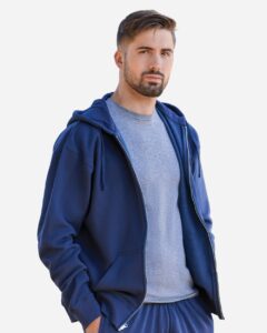 J. America 8723 Unisex BTB Fleece Hooded Full-Zip Sweatshirt