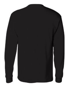 Hanes 5596 Unisex Authentic Long Sleeve Pocket T-Shirt – Black (back)