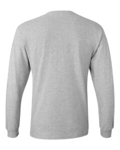 Hanes 5596 Unisex Authentic Long Sleeve Pocket T-Shirt – Light Steel (back)