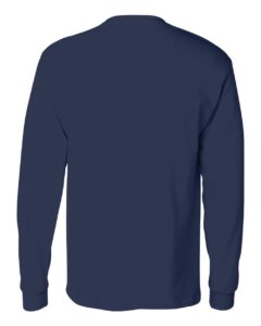 Hanes 5596 Unisex Authentic Long Sleeve Pocket T-Shirt – Navy (back)