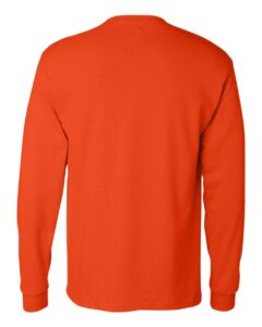 Hanes 5596 Unisex Authentic Long Sleeve Pocket T-Shirt – Orange (back)
