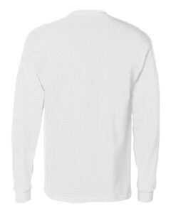 Hanes 5596 Unisex Authentic Long Sleeve Pocket T-Shirt – White (back)