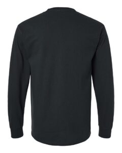Gildan 2410 Unisex Ultra Cotton® Long Sleeve Pocket T-Shirt – Black (back)