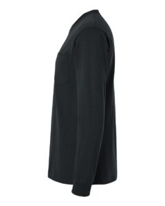 Gildan 2410 Unisex Ultra Cotton® Long Sleeve Pocket T-Shirt – Black (side)