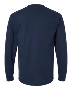 Gildan 2410 Unisex Ultra Cotton® Long Sleeve Pocket T-Shirt – Navy (back)