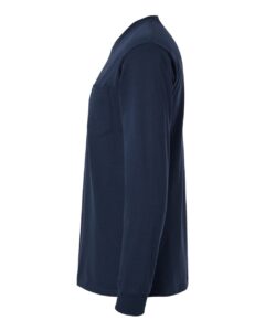 Gildan 2410 Unisex Ultra Cotton® Long Sleeve Pocket T-Shirt – Navy (side)