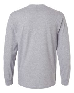 Gildan 2410 Unisex Ultra Cotton® Long Sleeve Pocket T-Shirt – Sport Grey (back)