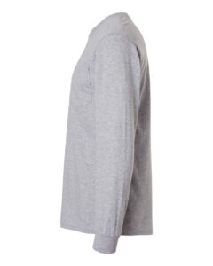 Gildan 2410 Unisex Ultra Cotton® Long Sleeve Pocket T-Shirt – Sport Grey (side)