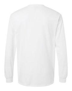 Gildan 2410 Unisex Ultra Cotton® Long Sleeve Pocket T-Shirt – White (back)