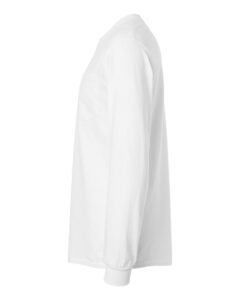Gildan 2410 Unisex Ultra Cotton® Long Sleeve Pocket T-Shirt – White (side)