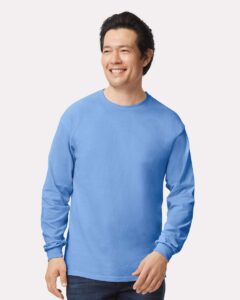 Gildan 2400 Unisex Ultra Cotton® Long Sleeve T-Shirt – Carolina Blue (on model)