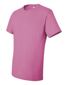 JERZEES 29MR Unisex Dri-Power® 50/50 T-Shirt – Azalea (side)