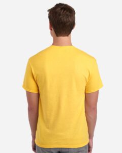 JERZEES 29MR Unisex Dri-Power® 50/50 T-Shirt – Island Yellow (on model back)