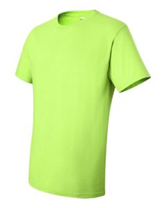 JERZEES 29MR Unisex Dri-Power® 50/50 T-Shirt – Safety Green (side)