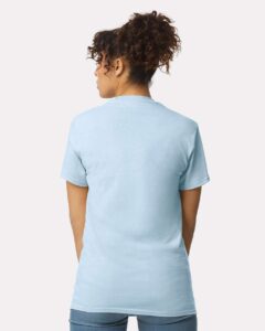 Gildan 2300 Unisex Ultra Cotton® Pocket T-Shirt – Light Blue (on model back)