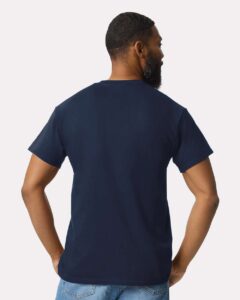 Gildan 2300 Unisex Ultra Cotton® Pocket T-Shirt – Navy (on model back)