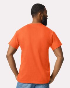 Gildan 2300 Unisex Ultra Cotton® Pocket T-Shirt – Orange (on model back)